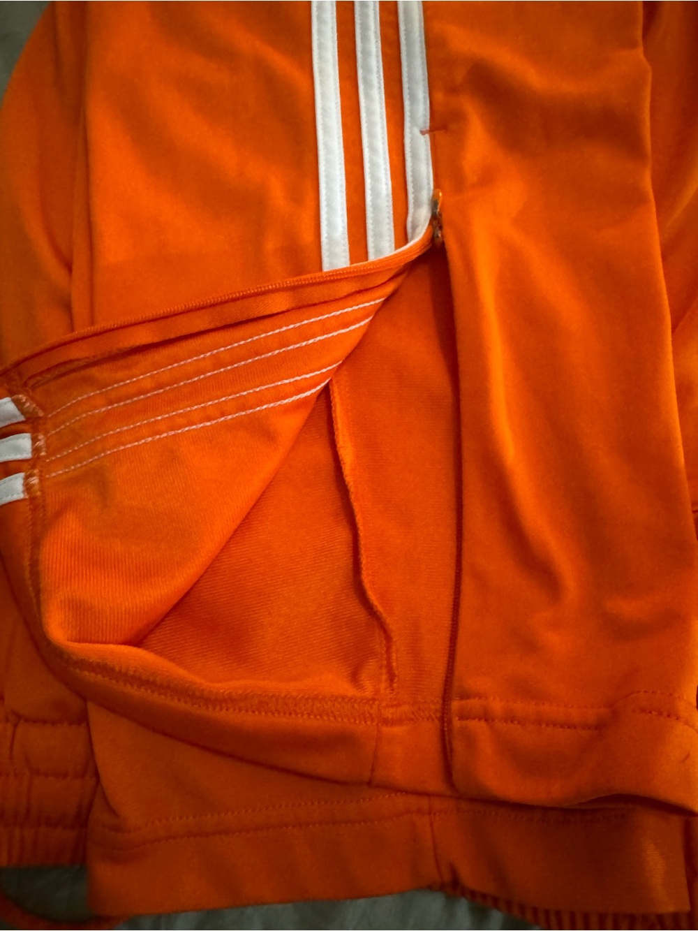adidas Orange Joggers with White Three-Stripes, Original Firebird - Picture 6 of 6